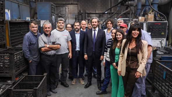 Cafiero visitó pyme de autopartes en San Martín que amplía mercados por las misiones comerciales organizadas por cancillería